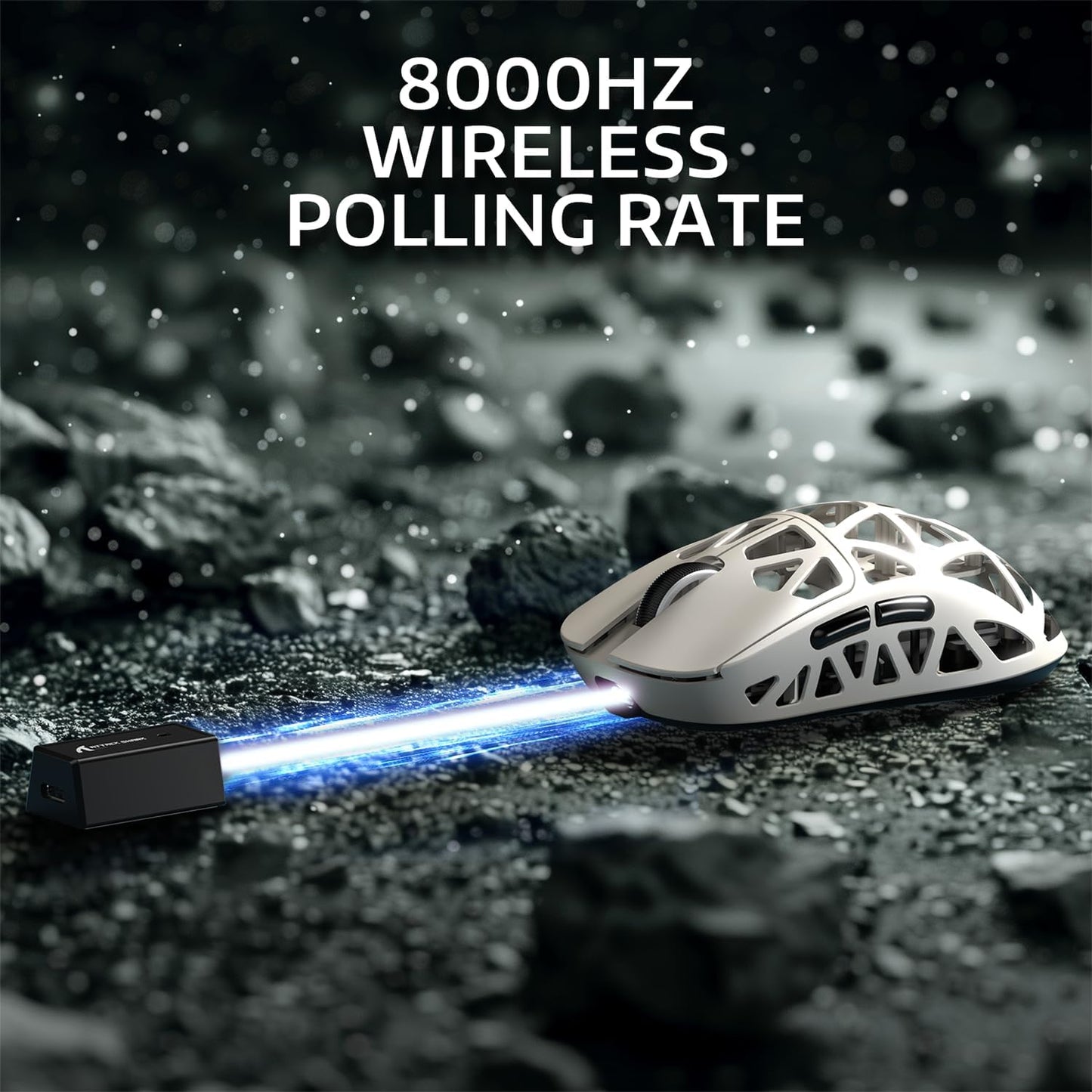 ZIYOU LANG x Attack Shark R2 Wireless Gaming Mouse, Ultra Lightweight Magnesium Alloy, PAW3950 42000 DPI Optical Sensor, 8KHz Polling Rate, BT/2.4G/Wired Programmable Mice with Grips Sticker (Black)