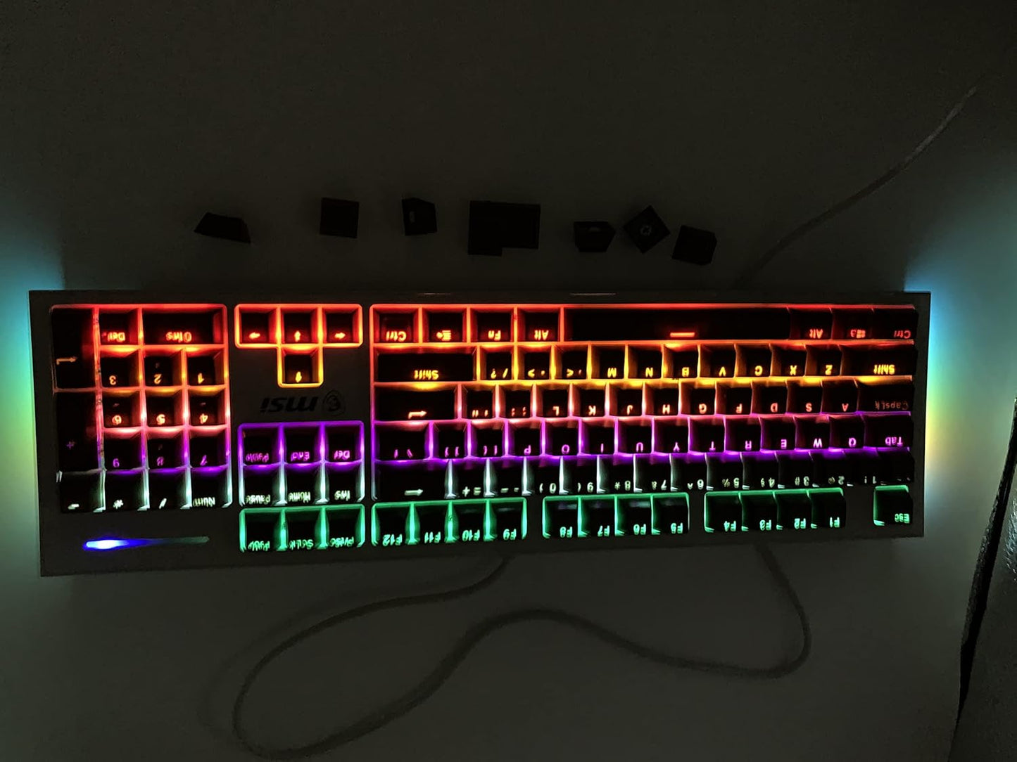 104 Keycaps for Mechanical Keyboard Compatible with MX Switches Doubleshot Support Led Lighting Keycaps OEM Profile for DIY Gaming Mechanical Keyboard 104 Ansi