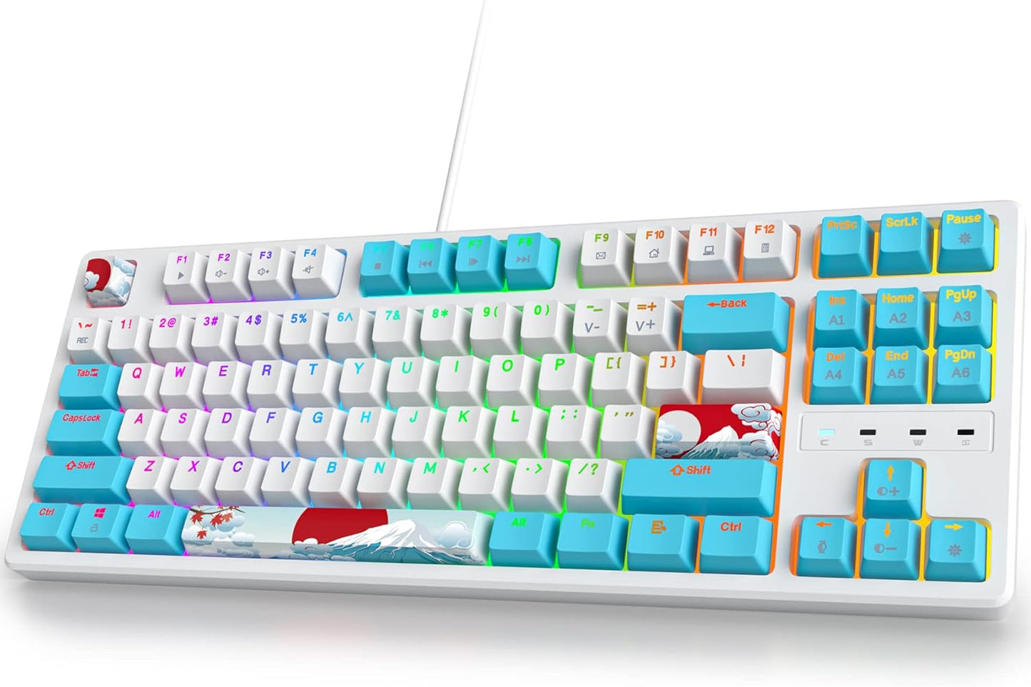 60 Percent Gaming Keyboard Green Matcha Keyboard 61 Keys Wired Mechanical Keyboard Red Switch RGB MDA Keycaps for Windows PC Laptop Gamers(61 Matcha)