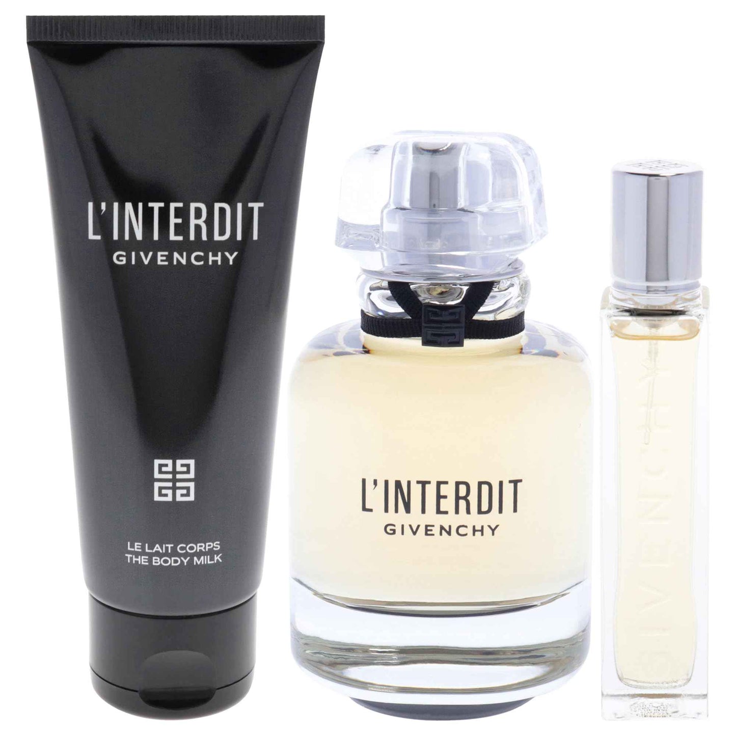 Givenchy LInterdit for Women - 3 Pc Gift Set 2.7oz EDP Spray, 0.42oz EDP Spray, 2.5oz Body Milk