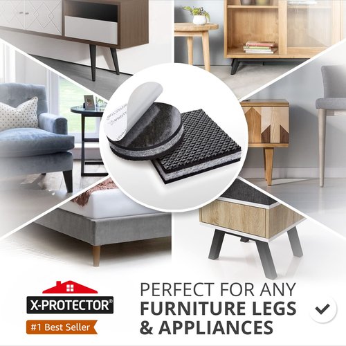 Non Slip Furniture Pads X-PROTECTOR - 16 pcs 2" - Premium Furniture Grippers! Rubber Feet Hardwood Floor Protectors for Furniture Legs - Couch Stoppers - Keep Your Furniture in Place Forever!