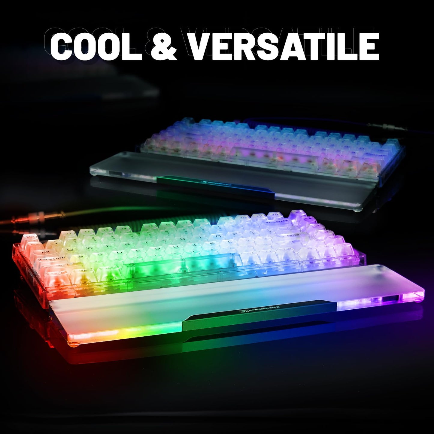 Acrylic Keyboard Wrist Rest-Black 68Key Ergonomic Palm Rest for Computer Keyboard