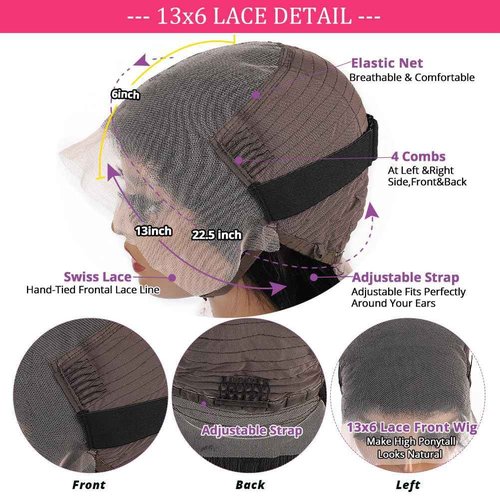 28 Inch 13x6 Deep Wave Lace Front Wigs Human Hair HD Transparent Deep Curly Lace Frontal Wigs Human Hair 180 Density Pre Plucked Glueless Wigs for Women Natural Color