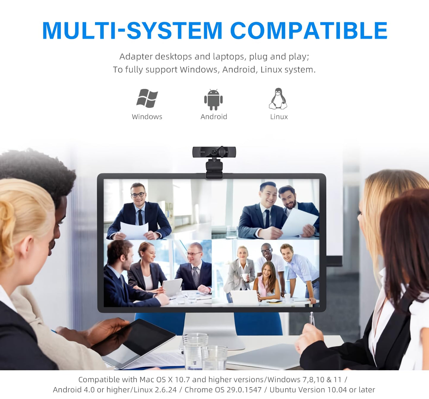 2K Webcam, Ultra 2K HD Computer Camera with 2K/30fps, 2 Noise-Reduction Mics, TOF Autofocus Streaming Webcam with Privacy Cover, for Computer/Zoom/Skype/YouTube/Laptop