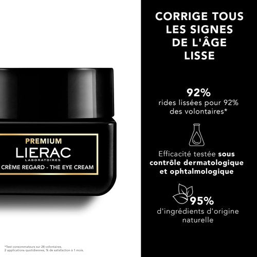 Lierac Under Eye Cream for Dark Circles - Firming with Gentian and Niacinamide, Tightens & Smoothes Wrinkles, Reduces Puffiness and Bags, Balm Texture, 20ml