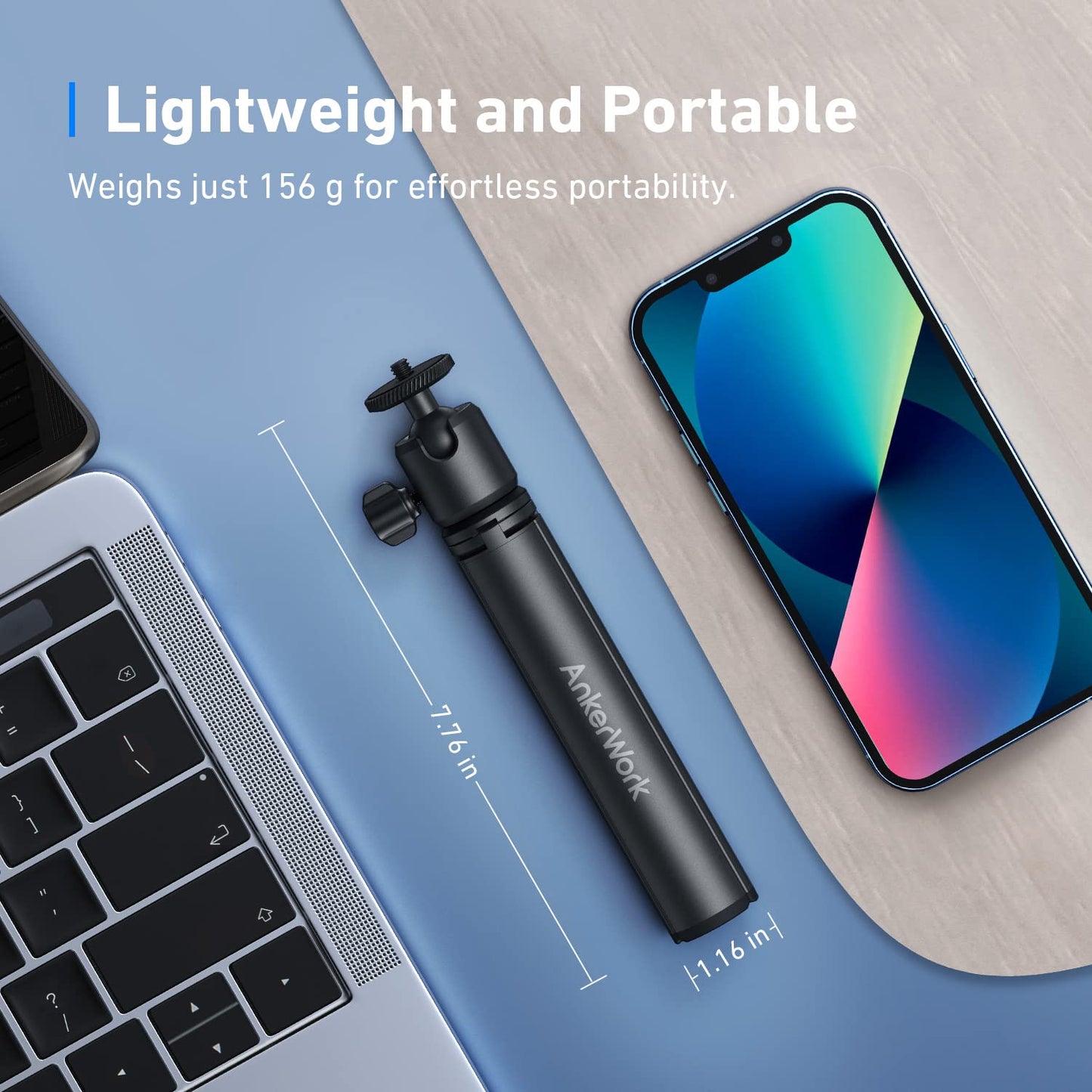 AnkerWork Mini Tripod by Anker, Stand for Webcam, Small Flexible Tripod