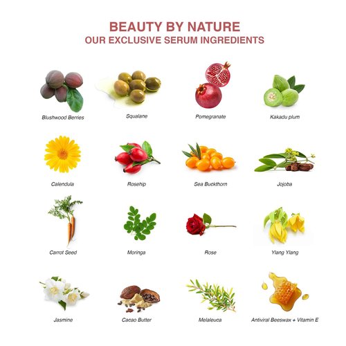 Aussie Pure Blushwood Beauty Botanical Facial Serum+ - 3-in-1 Everyday Cell Support and Beautifying Formula for Skin, Lips, and Hair - Lab-Tested and Authenticated 30ml
