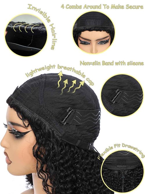 22 Inch Kinky Curly Half Wig Human Hair 3 In 1 Seamless Flip Over Half Wigs Human Hair Glueless Wear and Go 220 Density Beginner Friendly Drawstring Headband Wig for Women (KC Half Wig, 22 Inch)