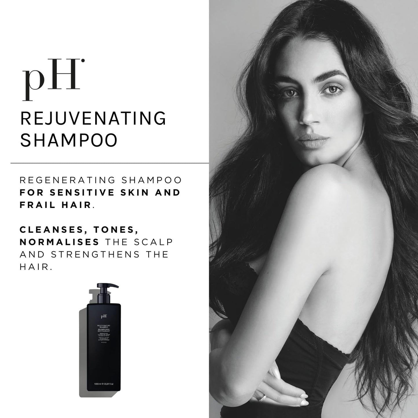 pH PURE HAIR Rejuvenating Hydrating Shampoo - Sulfate-Free Clarifying Natural Shampoo for Thinning, Hair Loss & Hair Growth Repair - 33.8 oz
