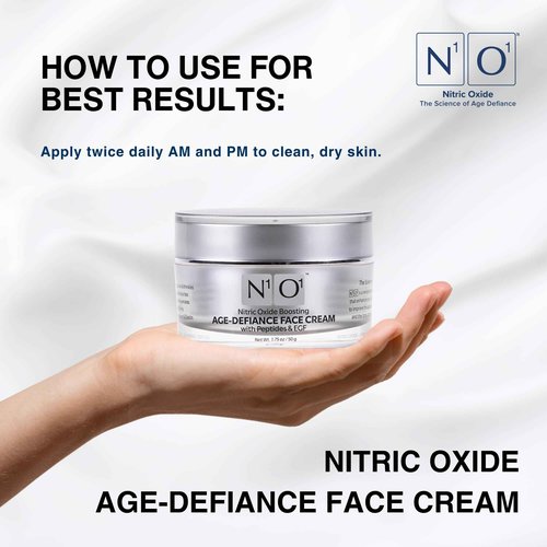 N1O1 Moisturizer Face Cream - Day & Night Face Moisturizer with Nitric Oxide, Peptide Complex, Epidermal Growth Factor - Tightening & Firming Skin Care Products for Wrinkles, Dark Spots - 1.75 oz.