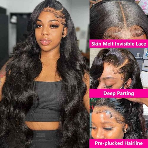 virginess 13x4 Body Wave Lace Front Wigs Human Hair Pre Plucked 180% Density HD Transparent Lace Frontal Wigs Human Hair for Women Glueless Wigs Human Hair With Baby Hair 20 Inch