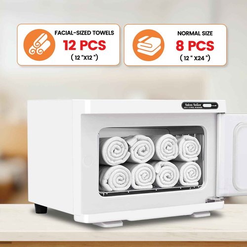 Salon Señor Hot Towel Warmer Cabinet 8L Towel Caddy for use in Facial Spas Salons and Home Use with Essential Oil Spot White