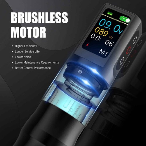 Wireless Tattoo Gun Kit for Beginners – Rotary Tattoo Pen with 1200mAh Battery, Touch Button LED Smart Display, Adjustable 6-Stroke Length with Tattoo Needles Cartridges Tattoo Kit for Artists