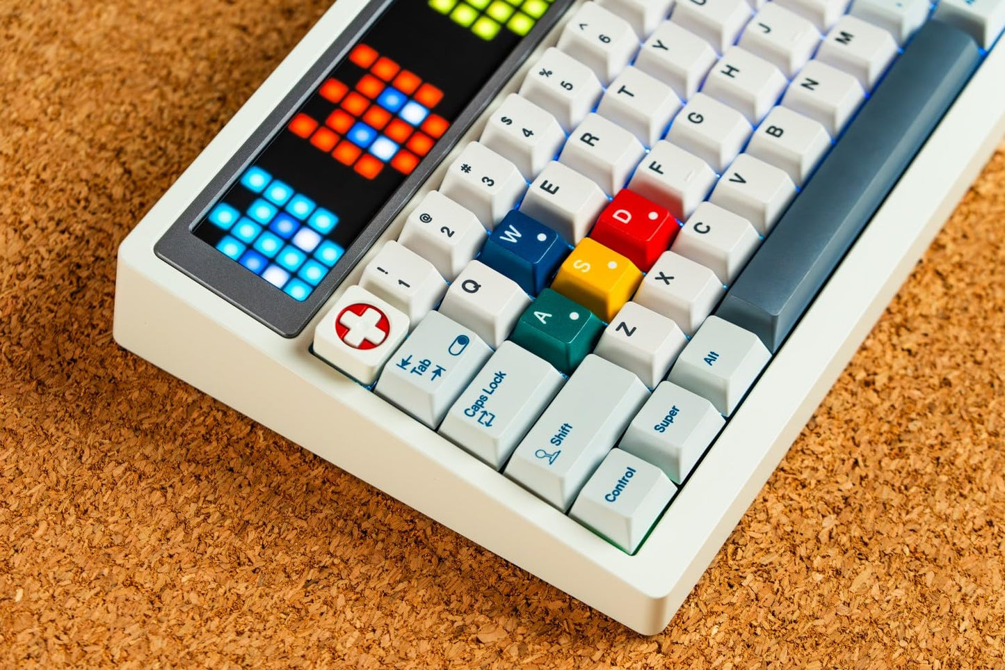 Angry Miao AM RGB 65 Wireless Creamy Mechanical Gaming Keyboard. 68-Key Tri-Mode 2.4G Bluetooth Wireless. Custom LED Screen. Hot-Swap Switch. High-End RGB Gaming Accessories for PC & Mac - Cloud White