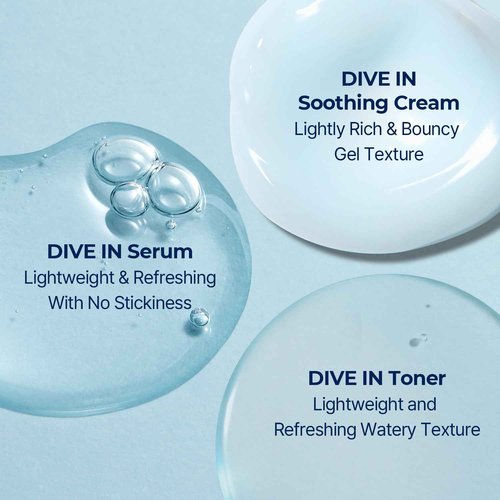 Torriden DIVE-IN Low-Molecular Hyaluronic Acid Serum, 1.69 fl oz + Toner 10.14 fl oz + Soothing Cream 3.38 fl oz | Vegan Clean Cruelty Free Facial Ampoule Moisturizer Alcohol-free Fragrance-free