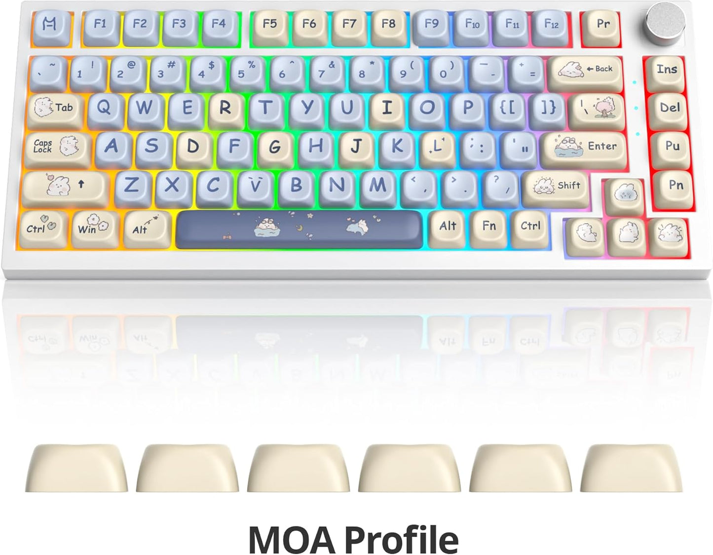 61 PBT Game keycap, 60% Backlight with Key Puller OEM Configuration American Layout, 87/104 Mechanical Keyboard (no Keyboard) (Ahris)