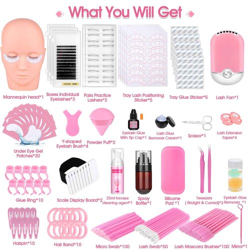 Sublaga 484 Pcs Lash Extension Kit for Beginners, Professional Eye Lashes Extension Kit