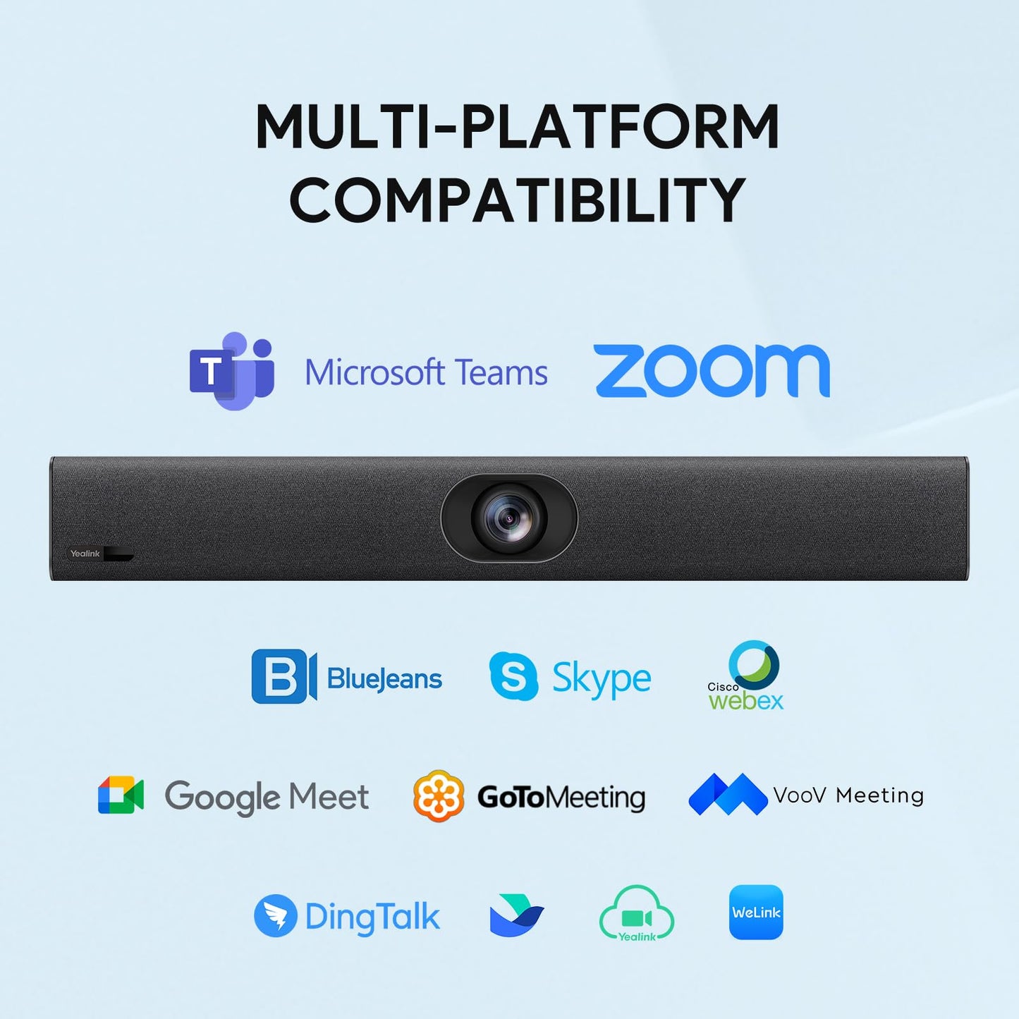 Yealink UVC40 E2 4K 30FPS USB Video Conference Camera, Teams Zoom Certified,120° Wide Angle Webcam with 8 Microphones and Speakers, Audio and Video Conferencing System for Small and Huddle Rooms USB-A