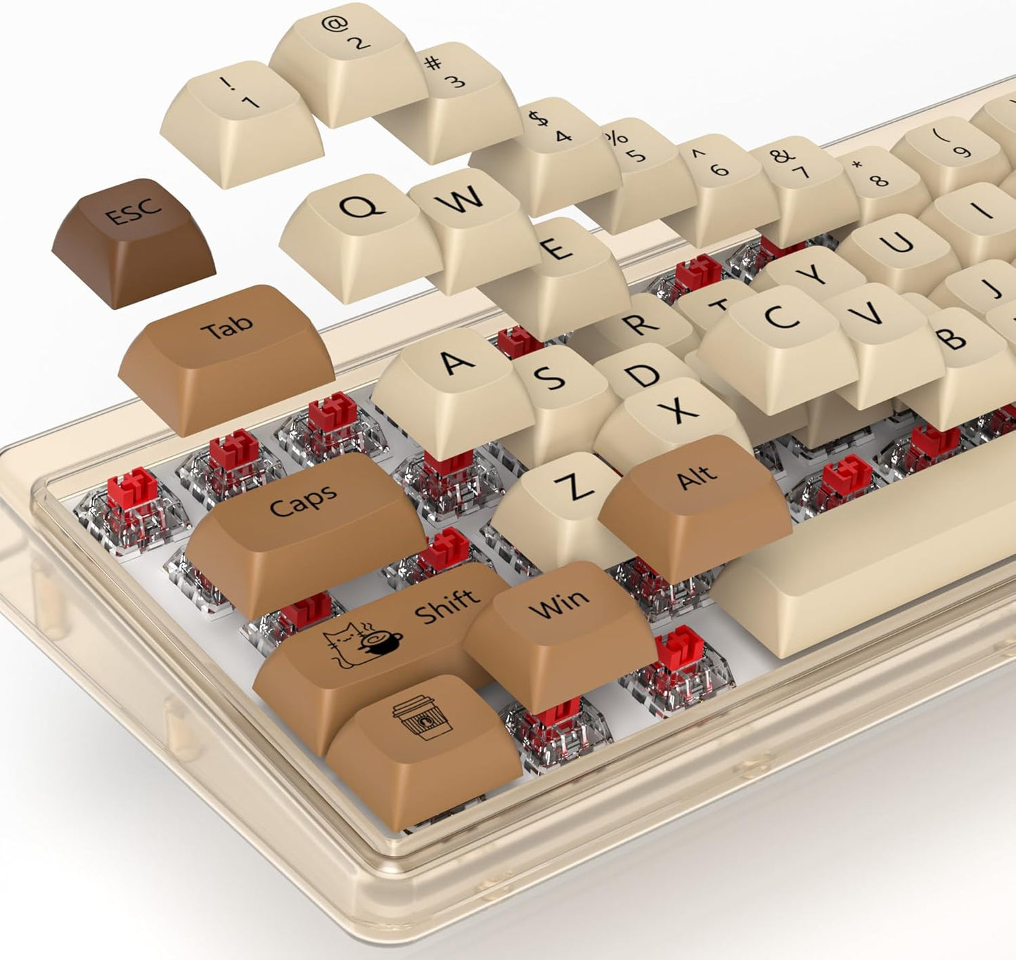 61 PBT Game keycap, 60% Backlight with Key Puller OEM Configuration American Layout, 87/104 Mechanical Keyboard (no Keyboard) (Ahris)