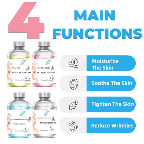 Elitzia Oxygen Facial Machine Oxygen Infusion Device Oxygen Sprayer Facial Nutrient Solution Set SPA Skincare Facial Machine Anti Aging Beauty Salon Machine 1.69fl.oz Per Bottle