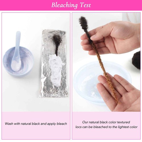 Orientdreads Textured Loc Extensions Human Hair, 100% Real Human Hair Dreadlock Extensions Handmade Permanent loc Extensions (#Natural Black - 0.8cm, 12 Inch 40 Strands)