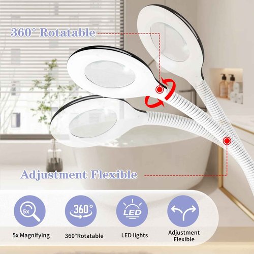 Wuissvnb Facial Steamer Professional, 2 in 1 Facial Steamer with 5X Magnifying Lamp, Ozone Face Steamer, Suitable for Home or Beauty Spa Use