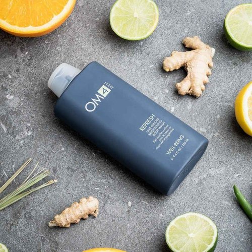 Organic Male OM4 Refresh: Lime Ginger Brightening Body Wash - Mens bodycare with Vitamin C to Cleanse and Nourish