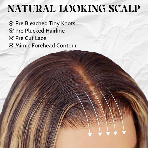 LZGYE 28 Inch Ombre Lace Front Wig Human Hair 220% Density 4/27 Highlight Wig Human Hair Pre Everything 7x5 Highlight Body Wave Wigs Balayage Glueless Wig Blonde Highlight Wig For Women