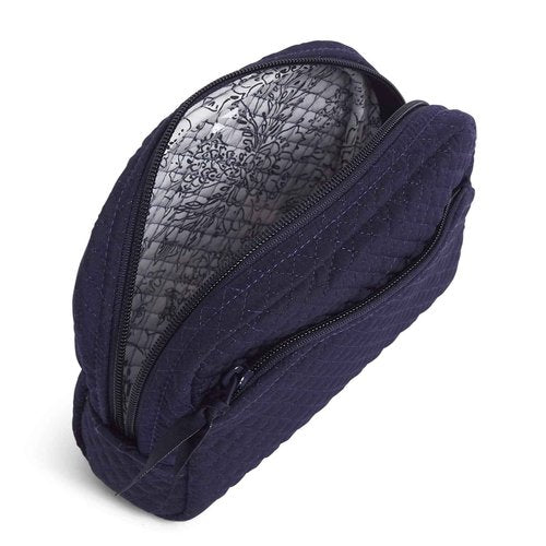 Vera Bradley Women's Microfiber Medium Cosmetic Makeup Organizer Bag, True Navy, One Size