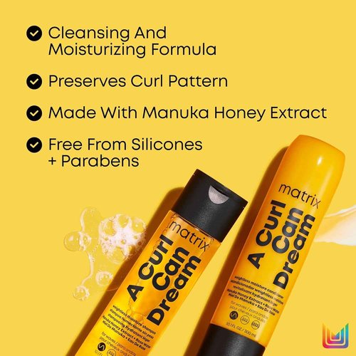 MATRIX A Curl Can Dream Weightless Moisture Shampoo, Conditioner and Spray Set | For Wavy Hair | All Day Frizz Control | With Manuka Honey Extract and Rose Water | Silicone Free | Luxury