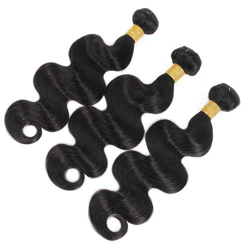 Ruola 15A Human Hair Bundles 14 16 18 Inch 100% Unprocessed Brazilian Virgin Hair Glossy Quick Weave Body Wave 3 Bundles Deals Natural Black Extensions