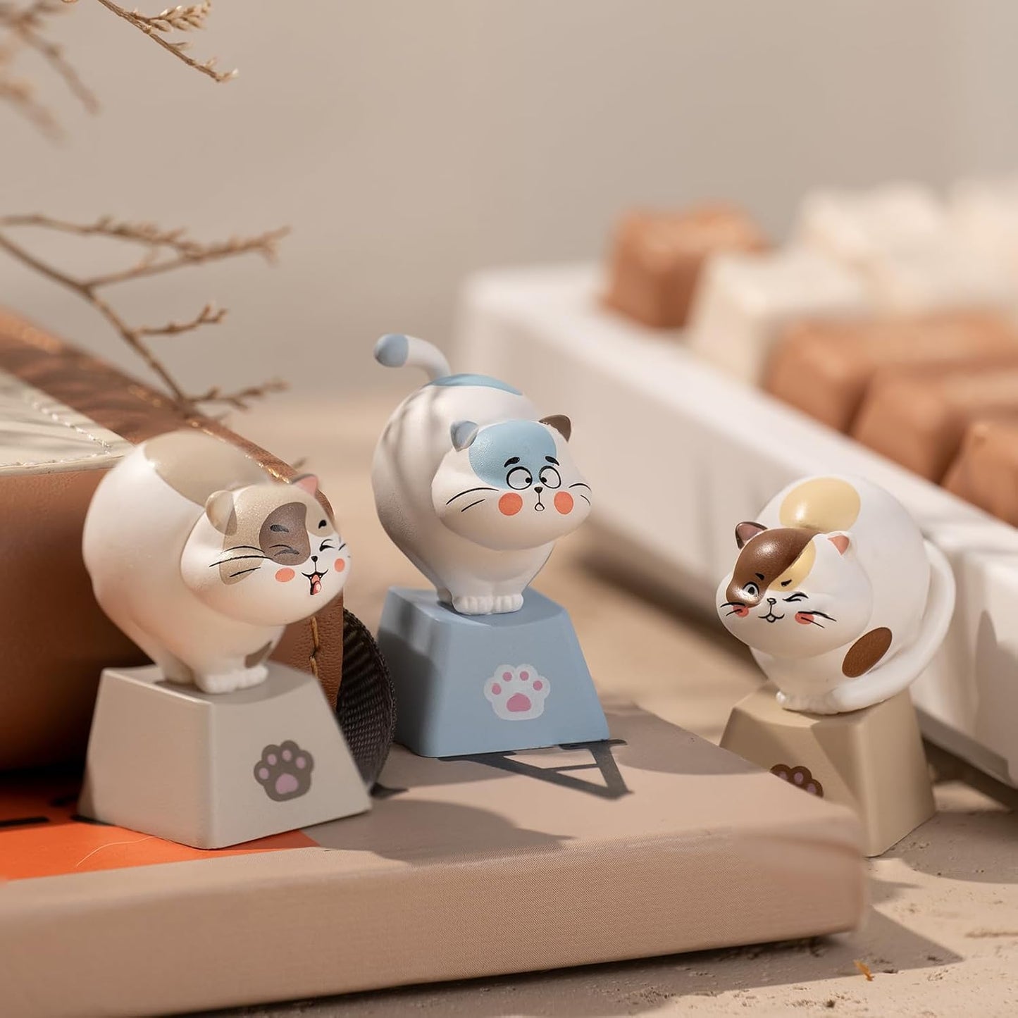 Akko Keycaps Set, Zoo Artisan Keycap Set 9 Animals R4 Keycaps for Mechanical Keyboards