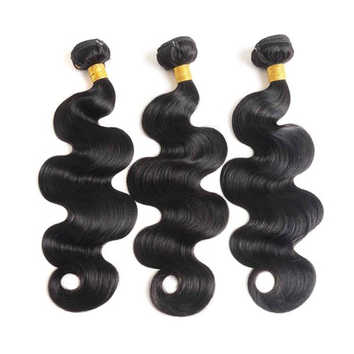 Human Hair Bundles 20 22 24 Inch Body Wave Bundles Human Hair 100% Unprocessed Brazilian Virgin Hair Quick Weave Real Human Hair Extensions Natural Black