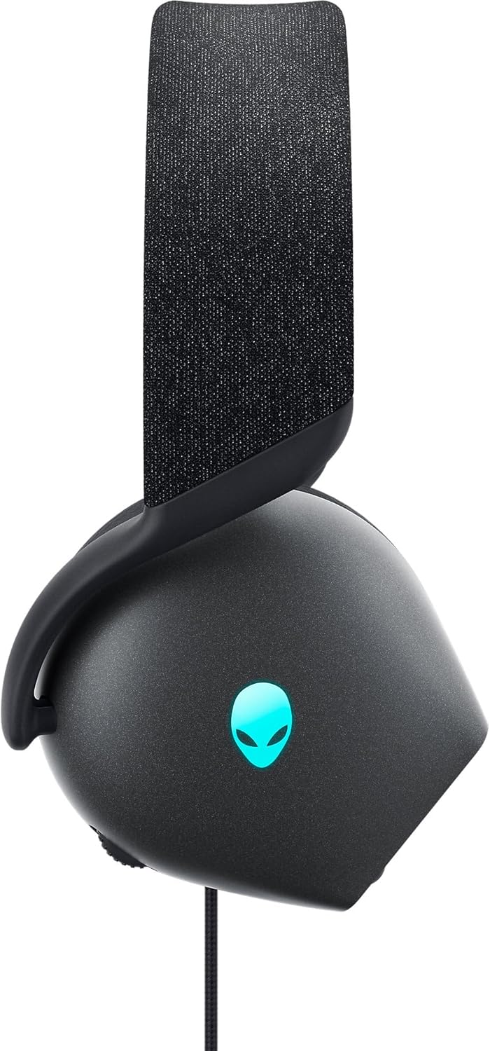Alienware AW520H Wired Gaming Headset - Dolby Atmos, Unidirectional, AlienFX 16.8 Million RGB Colors, Microphone Mute, Volume On-headset Controls, 40mm Hi-Res Certified - Dark Side of the Moon