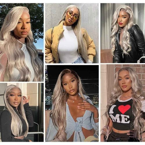 Giginger Bundles Human Sliver GREY 26 28 30 inch Body Wave Human Hair Bundles Unprocessed Quick Weave Soft Sewn In Hair Extensions for Black Women