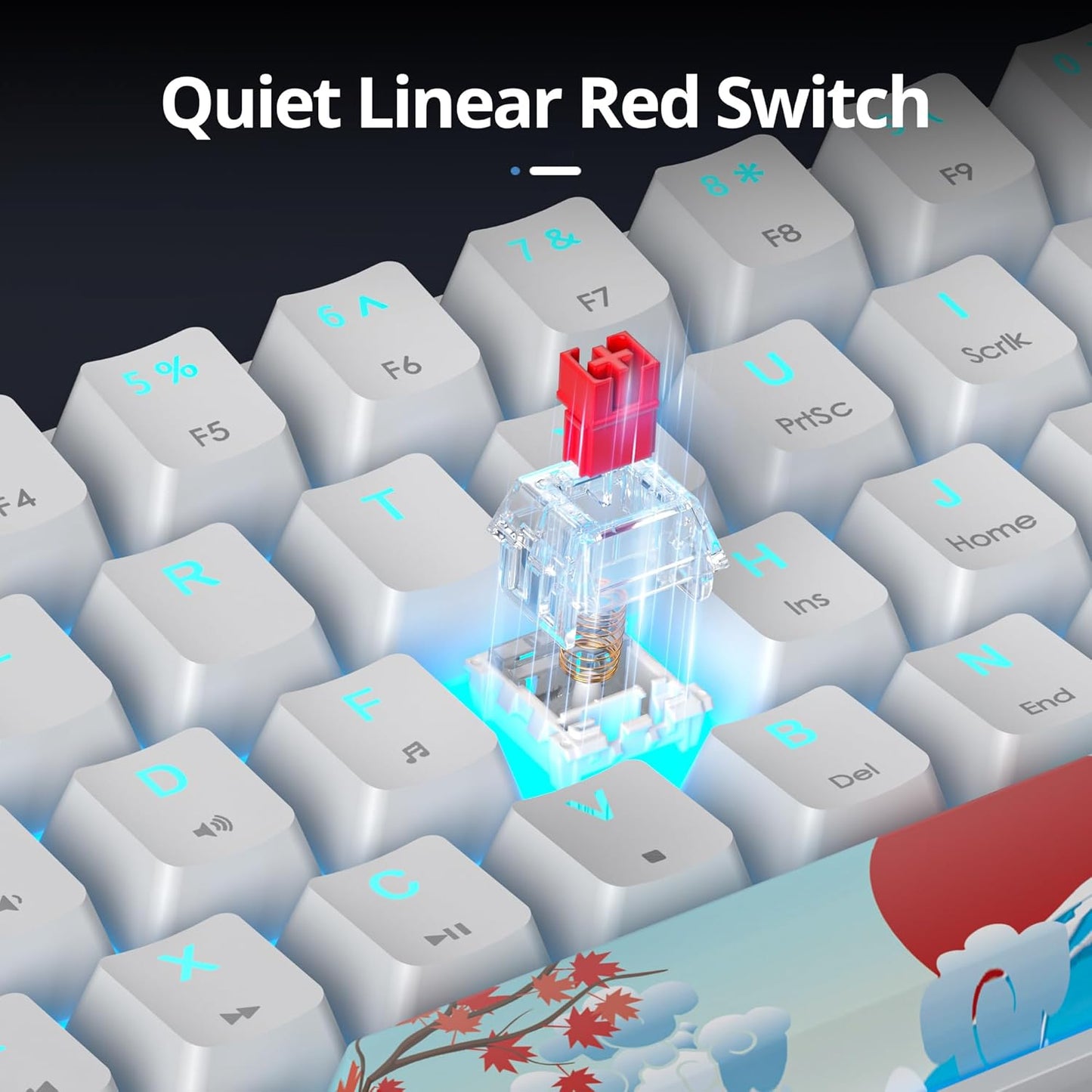 60 Percent Gaming Keyboard 61 Keys Wired Mechanical Keyboard Ultra Compact Key Board Red Switch LED Backlit for Windows Laptop Gamer