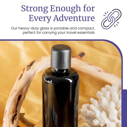 Infinity Jars 200 ML(6.7 fl oz) Black UV‑Blocking Glass Easy‑Pour Screw‑Top Bottle – Airtight, Smell‑Proof Mini Container for Oils, Spices, Perfumes, DIY Samples 3-Pack
