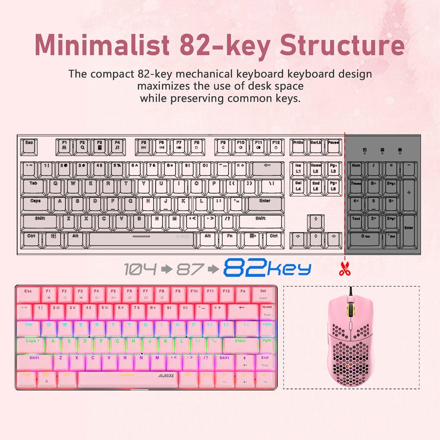 ZIYOU LANG Wired Gaming Keyboard and Mouse Combo,Blue LED Backlit Mechanical Keyboard,12K DPI RGB Ultralight Gaming Mouse,Gaming Mouse Pad for PC Gamer(Macaron Green)