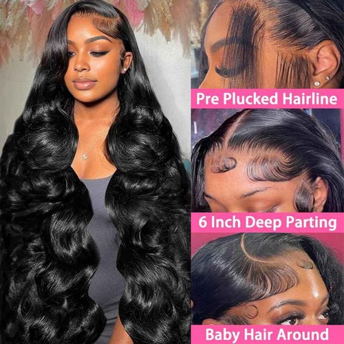 PIOGH Body Wave Lace Front Wigs Human Hair 180% Density Body Wave 13x6 HD Lace Frontal Wigs Brazilian Virgin Human Hair Wigs for Women Glueless Pre Plucked with Baby Hair 20 Inch