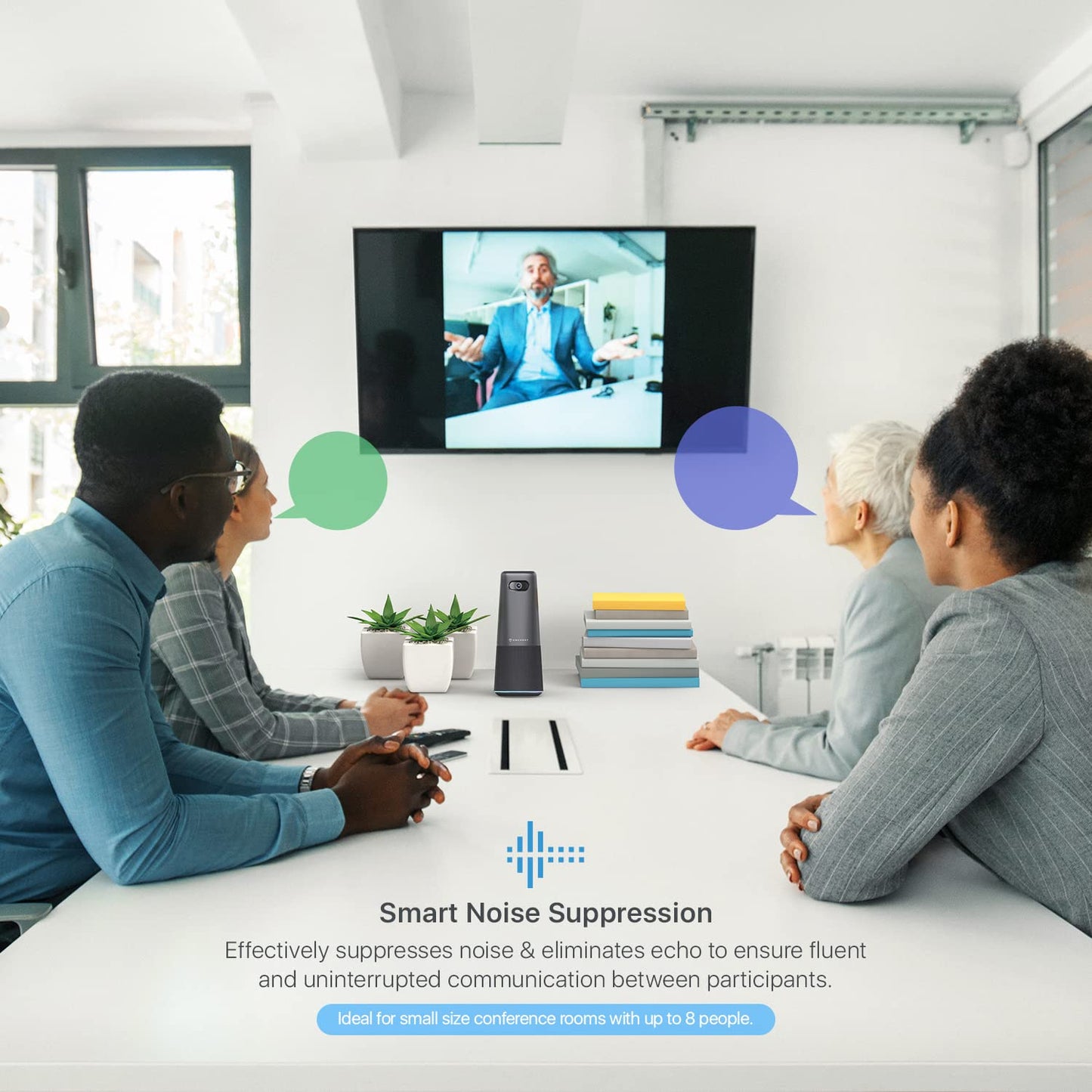 Amcrest ProHD 1080P Conference Webcam w/Microphone & Speaker, Portable All-in-1 Wide-Angle 100° Camera, 13ft Voice Pickup, Smart Noise-Suppression, USB Plug & Play ACC4