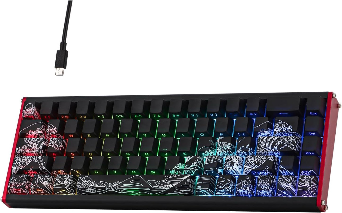 AJAZZ ALUX68 HE Aluminum Rapid Trigger Gaming Keyboard with Magnetic Switch, Wired Hall Effect Keyboard with 8K Polling Rate, 0.125ms Latency, RGB Backlight (Black Side-Printed, ALUX68)