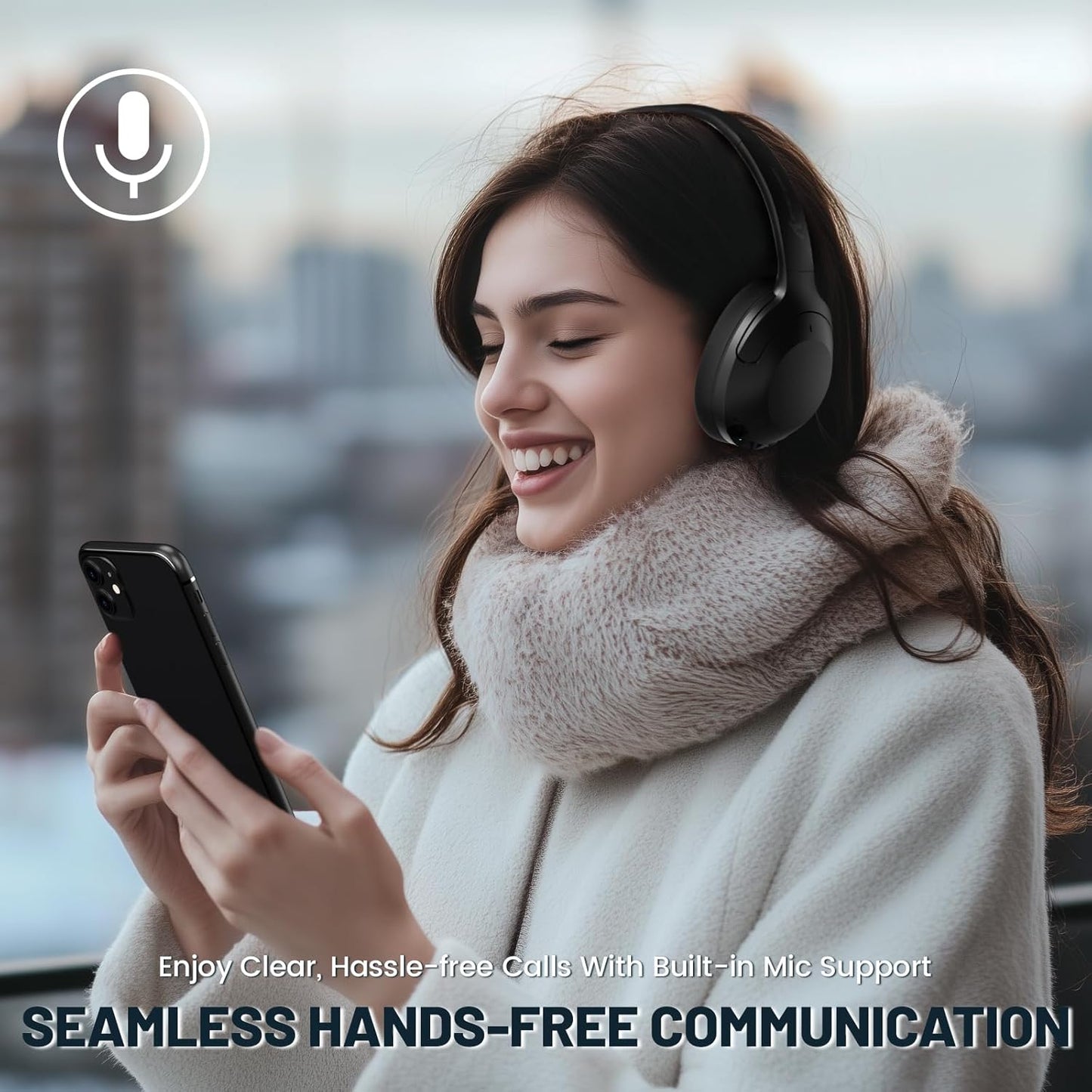 ATTACK SHARK G300 Active Noise Cancelling Wireless Headphones, Ultra Light Foldable Over-Ear Wired/Bluetooth Headset, 20H Playtime, Built-in Mic Hands Free Talking for Travel, Office, Home - Purple