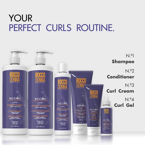 Rocco Donna Hydrating Curl Conditioner Moisture and Define | for Curly and Wavy Hair | Infused with Pequi Oil and Acai Extract | 32 oz