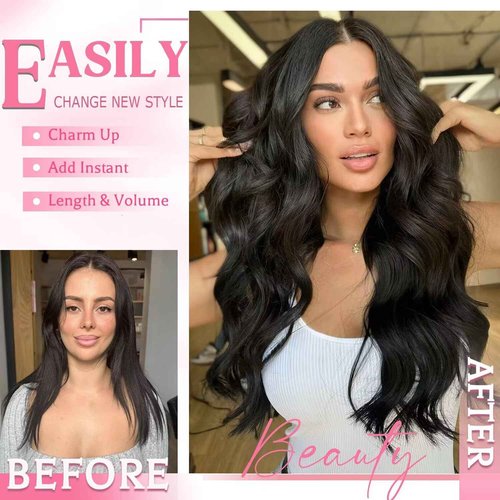 Tebelove Clip in Hair Extensions Real Human Hair 4.3oz/120g Clip ins 100% Brazilian Remy Human Hair Extension for Women 8pcs Per Set with 18 Clips Double Weft (24 Inch #4 Chocolate Brown)