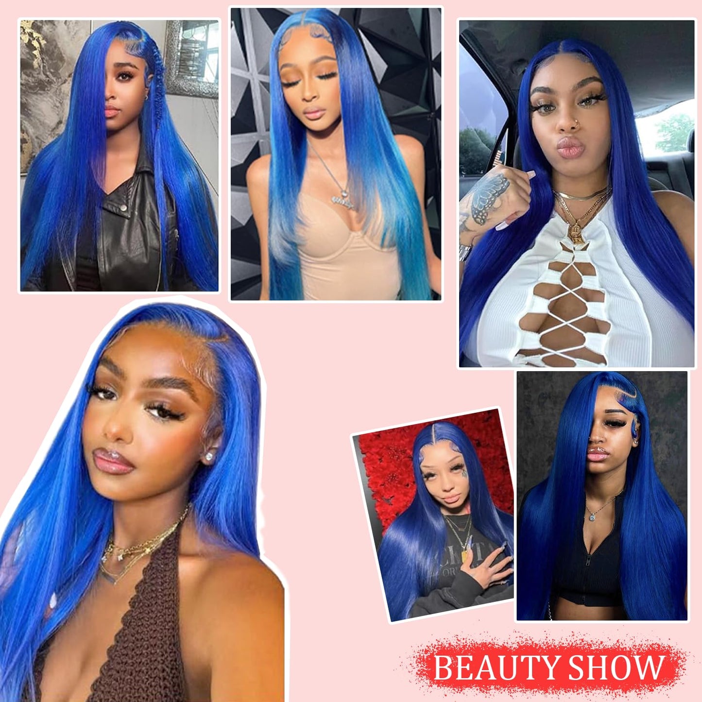 PANDA ANGEL Blue Lace Front Wigs Human Hair Straight 13x4 Hd Transparent Lace Frontal Wigs Wear and Go Glueless Navy Blue Wigs Human Hair for Black Women Colorful Dark Blue Lace Front Wig 26 Inch