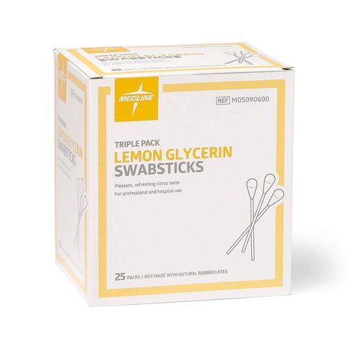 Medline Lemon Glycerin Swabsticks, Swabs for Dry Mouth, 750 Count