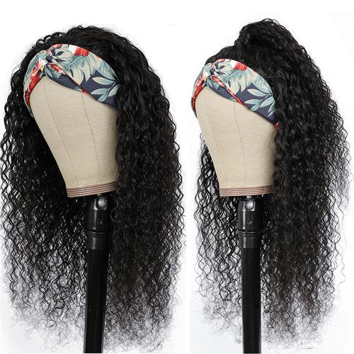 SUPERNOVA Headband Wig Human Hair Curly Headband Wigs For Women 180% Density Kinky Curly Headband Wig Human Hair Brazilian Glueless None Lace Front Wigs Hair(18inches)