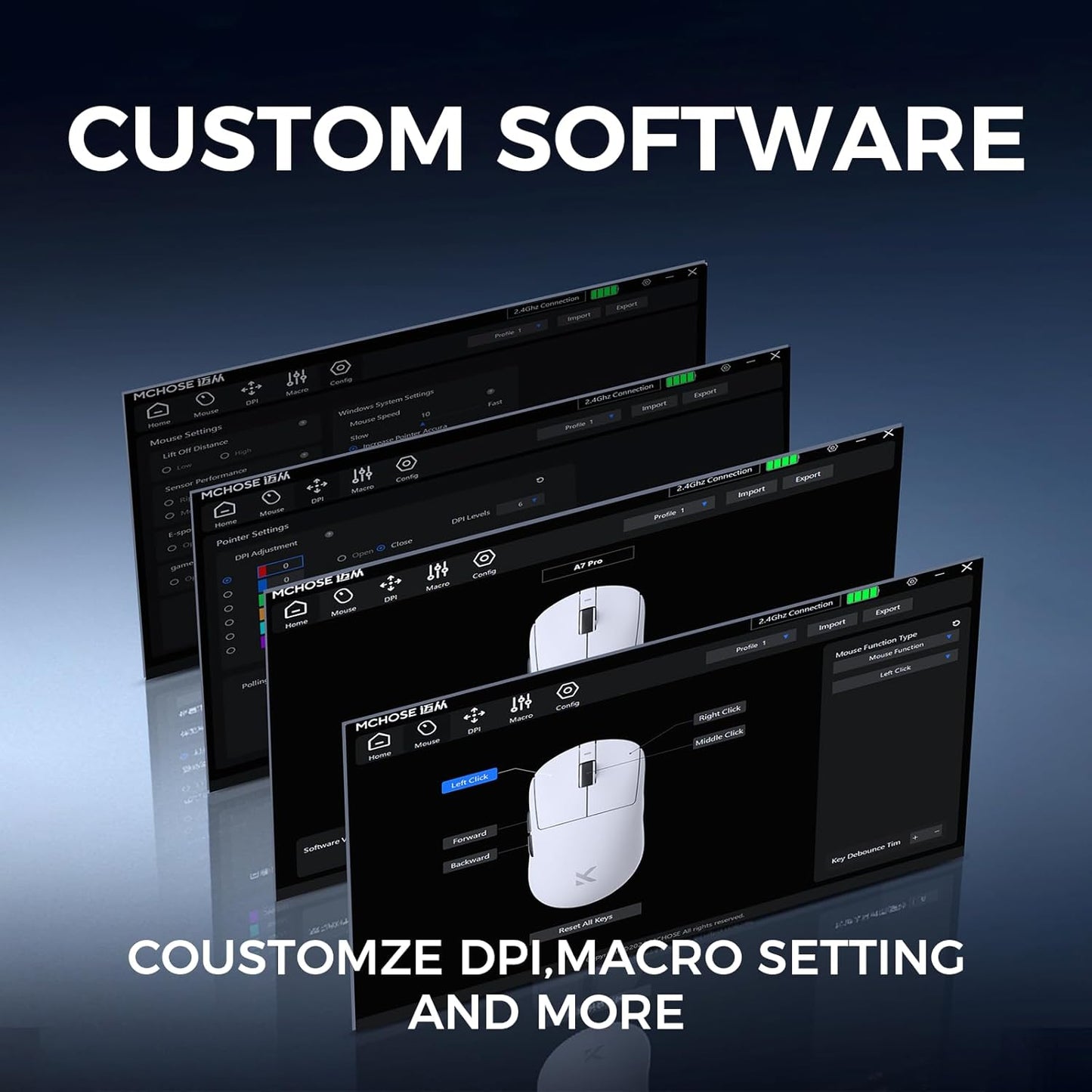 A5 ProMax Wireless Gaming Mouse, Symmetrical Design, 59 Grams, 1K Polling Rate, PAW3395 26K DPI Optical Sensor, 130 Hour Battery Life, Tri-Mode Connectivity - White