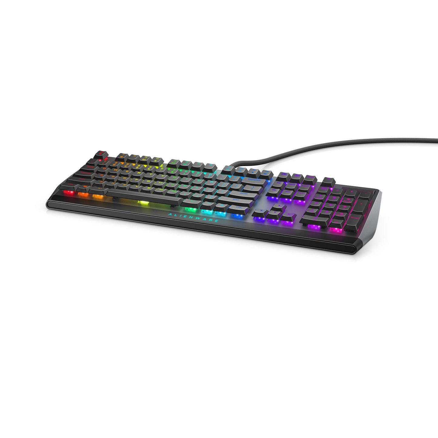 Alienware Low-Profile RGB Gaming Keyboard AW510K, AlienFx Per Key RGB LED Color Backlighting, Media CONTROLS & USB Passthrough, Cherry MX Low Profile Red Switches