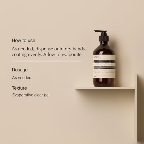 Aesop Resurrection Rinse-Free Hand Wash | Aromatic, Alcohol-Based Gel with Purifying and Hydrating Properties | Cleanses without Water | 1.7 oz + 16.9 oz